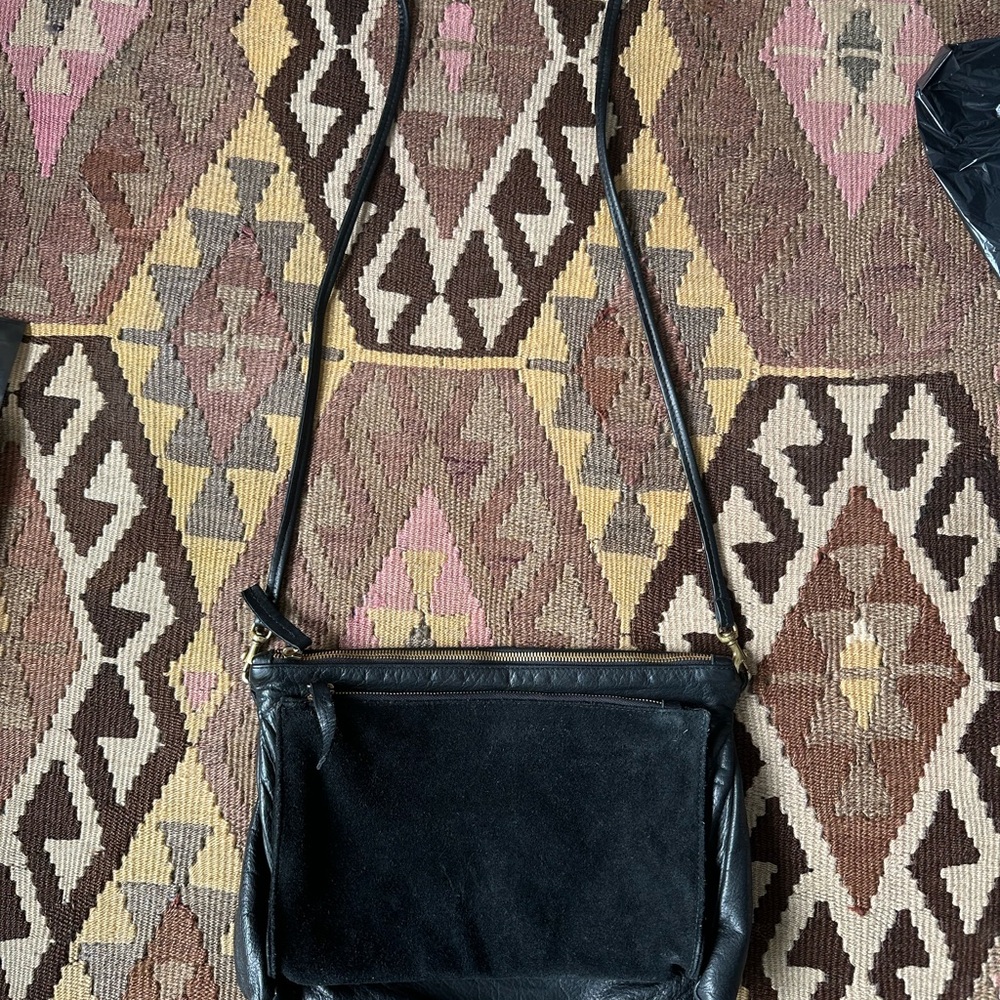 Clare V Black Leather and Suede  gosee clutch Crossbody Bag - Picture 7 of 7